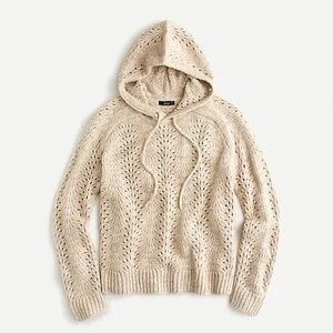 NWT J.Crew pointelle stitch sweater-hoodie